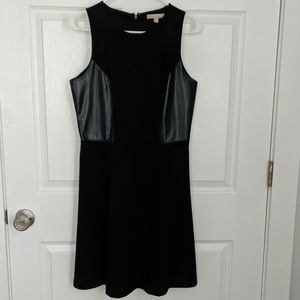 Banana Republic Black Dress w Leather Accent- 8